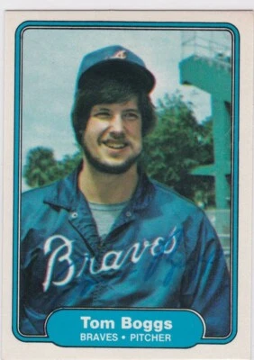 1982 Fleer #430 Tommy Boggs Braves Signed IP Auto Free Shipping! - Image 1 of 2