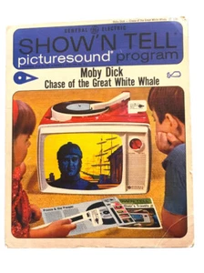GE Show'N Tell 1964 programa de sonido de imágenes tira de película Moby Dick Whale - Imagen 1 de 6