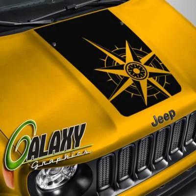 Hood Decal For Jeep Renegade - Compass Blackout Hood Sticker - Image 1 of 4