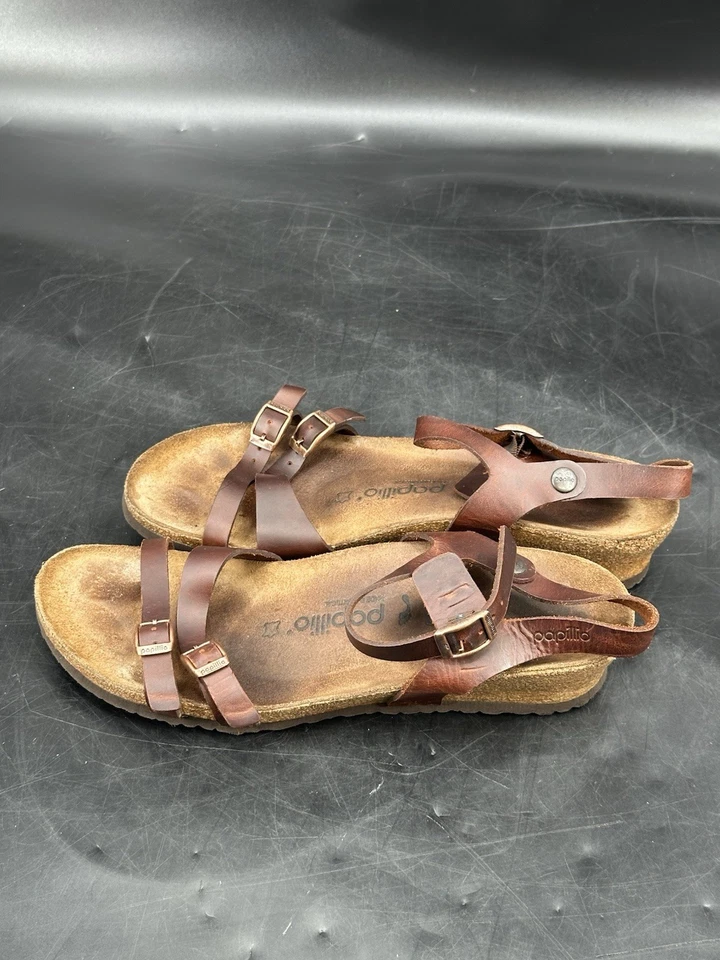 Sandalias de cuña Birkenstock Papillio Lana de dos correas marrón para mujer talla 12 Foto 1 de 4