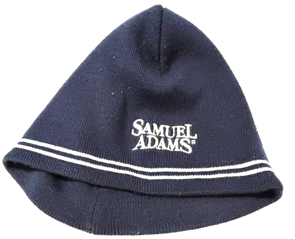 Зимняя шапка-бини Samuel Adams в синюю полоску вышитая трикотажная манжета кепка с логотипом пива - Изображение 1 из 4