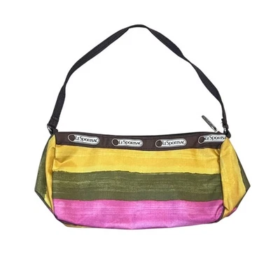 LeSportsac Vintage Mini Shoulder Bag Colorful Striped Lightweight Handbag Purse - Image 1 of 4