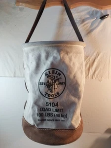 Klein Tools 5104 Canvas Bucket with Leather Bottom 12-Inch - Imagen 1 de 8