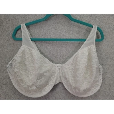 Bali White Lace Full Coverage Underwire Bra DDD 44 Plus Size Minimizer - Image 1 of 4