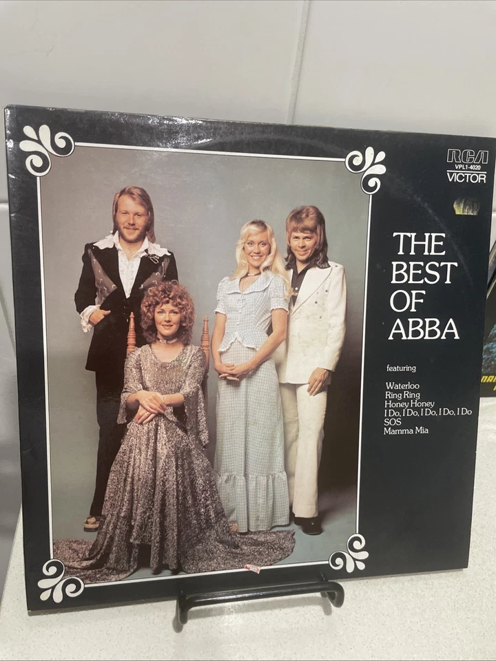 ABBA The Best of  12" 33rpm 70s LP  record Mama Mia Waterloo Ring Ring SOS - Image 1 of 4