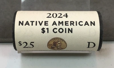 2024-D Native American Sacagawea Dollar ~ Mint Wrapped Roll ~ 25 Coins - Image 1 of 4