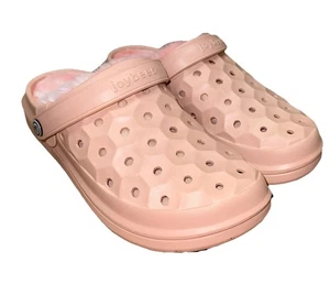 Joybees Varsity zoccoli foderati slip on scarpe casual comode rosa malva donna 8 nuovi senza etichette - Foto 1 di 9