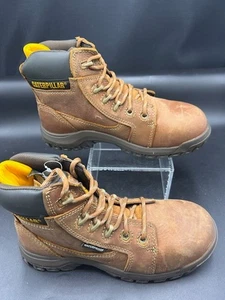 Cat Caterpillar Resorption Comp Toe Boots Women's Size 9 Brown WP EH SR P91392 - Picture 1 of 5