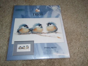 Valerie Pfeiffer Trios SITTING PRETTY Cross Stitch New Sealed Chart Only - Picture 1 of 2