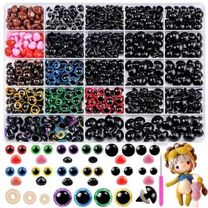 1100PCS Safety Eyes and Noses, Amigurumi Safety Eyes for Crocheting, Colorful... - Picture 1 of 8