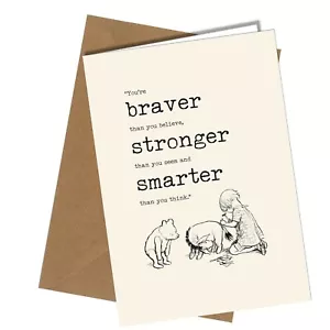 #1340 Tarjeta de amistad de cumpleaños de Winnie the Pooh Eres más valiente de lo que crees - Imagen 1 de 2