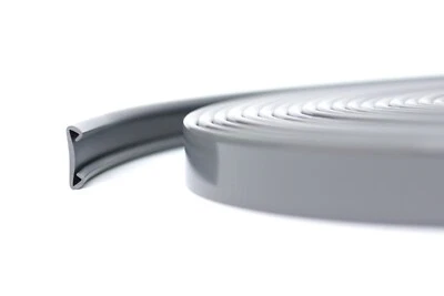 1 m corrimano in PVC 50x8 mm corrimano per scale corrimano in plastica gomma grigio scuro - Immagine 1 di 4