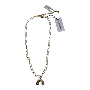 BaubleBar Gold-Plated Small Hera Link Rainbow Pendant Necklace New - Picture 1 of 3
