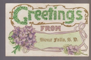 Sioux Falls SOUTH DAKOTA 1911 GREETINGS FROM CARD B1 - Picture 1 of 2