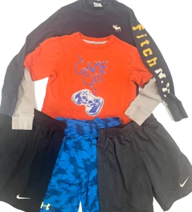 Lot of 5~2 Long Sleeve Shirts & 3 Shorts~Sz 5/6~Under Armour, Nike & Abercrombie - Picture 1 of 12