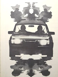 '83 Saab Rorschach Inkblot Test 1980 Anuncio impreso vintage **Leer** - Imagen 1 de 3