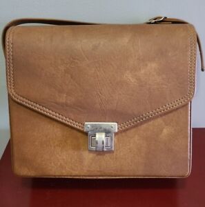 Brown Fidelity Faux Leather Hard Case Camera Bag / Purse - 4 Compartments - USA