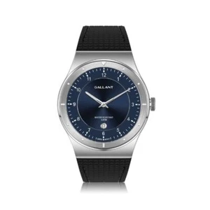 NEW Gallant Wrist Watch Swiss Quartz Stainless Steel Blue Black Silver Mens OS - Picture 1 of 7