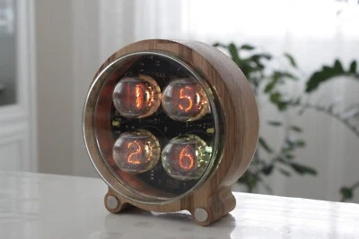 Nixie tube clock DOLAM LC-513A round enclosure tubes Remote type C - Image 1 of 4