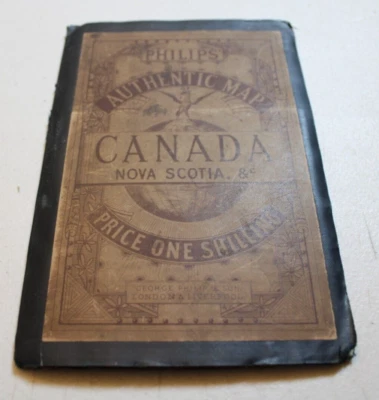 1875 PHILIPS SHILLING Pocket Map of CANADA Eastern Provinces & NEWFOUNDLAND - Image 1 of 2
