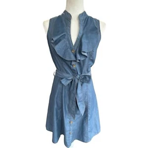 Baby Phat Dress Womens Small 3 / 5 Denim Chambray Y2k Western Summer VINTAGE - Picture 1 of 12