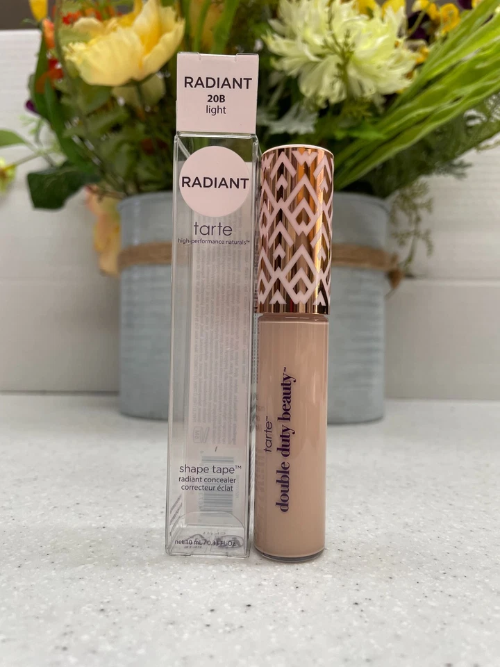 Tarte Radiant Shape Tape Concealer Double Duty Beauty 20B Light .33 Oz