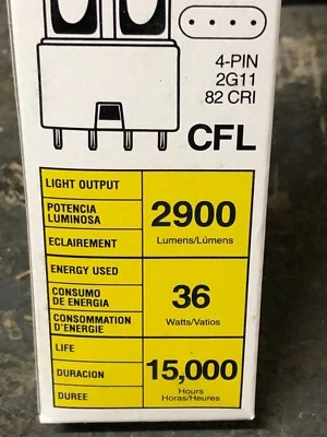 LumaPro 2CEL8 36W Cool White Compact Fluorescent Lamp 2900 Lumens T5 light bulb - Image 1 of 3