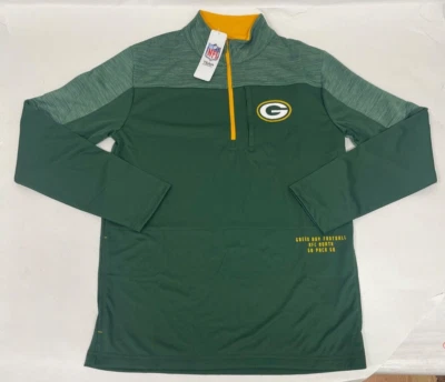 Green Bay Packers Team Apparel Mens 1/4 Zip Stretch Pullover Choose Size