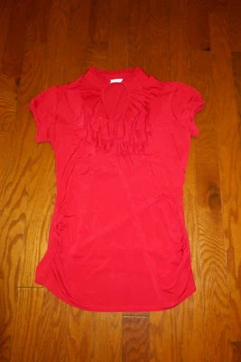 XL ❤️ CHARLOTTE RUSSE ❤️ CLASSIC BLOUSE TUNIC TOP SHORT SLEEVES BELL SHOULDER - Image 1 of 4