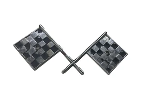THUNDERBIRD CROSSED CHECKERED FLAGS EMBLEM / BADGE - Bild 1 von 4