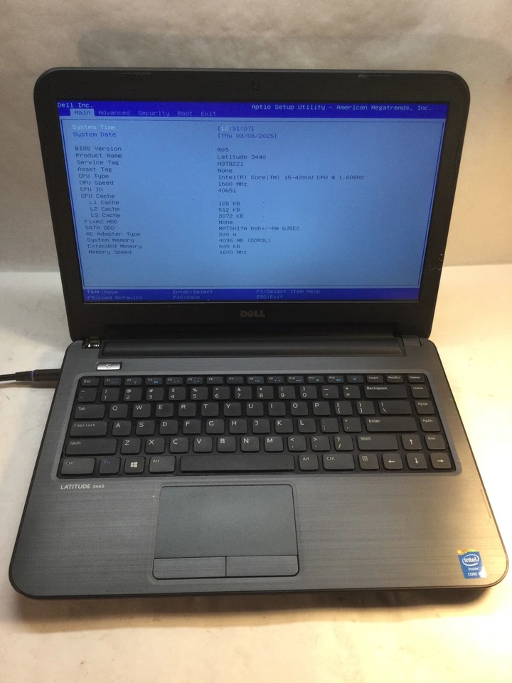 Dell Latitude 3440 14" Laptop Intel Core i5-4200U -BOOTS TO BIOS- MZ - Image 1 of 4