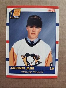 JAROMIR JAGR Pittsburgh PENGUINS 1990-91 SCORE HOCKEY CARD #428 RC