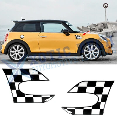 Calcomanía adhesiva de vinilo a cuadros para Mini Cooper F56 F55 2015+ guardabarros laterales Foto 1 de 4