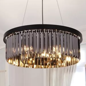 Lampadario moderno ciondolo soffitto luce cristallo illuminazione soggiorno camera da letto - Foto 1 di 25