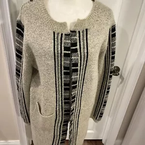 Women Mia Maddison Cardigan Sweater Knee Length Pockets Size Medium Long Sleeves - Picture 1 of 11