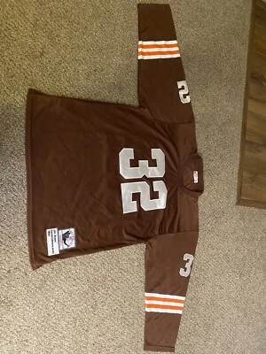 Camiseta de fútbol cosida Throwback Cleveland Browns #32 Jim Brown Foto 1 de 4