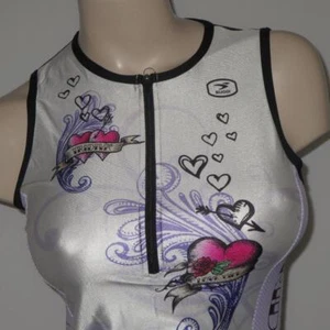 Sugoi Tri Triathlon Diva Womens MEDIUM Sleeveless Vest Cycling Jersey Tattoo - Picture 1 of 12