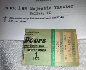 THE DOORS CONCERT TICKET STUB MAJESTIC THEATRE  DALLAS TEXAS NO JIM MORRISON  US - Picture 1 of 11