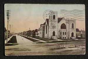1916 St. Stephen's Church Winnipeg MB Kanada Postkarte Manitoba - Bild 1 von 1