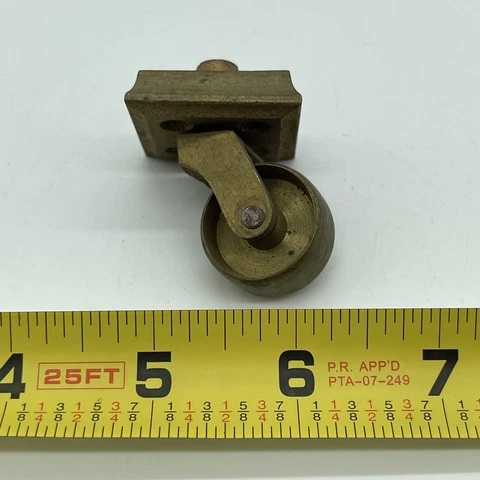 Antique Solid Brass Furniture Caster Square Base- Furniture Restoration Cover