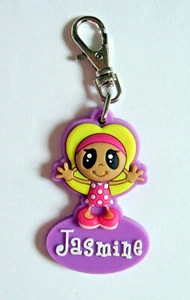 PERSONALISED ZIPPER PALS (GIRL) - JASMINE - Keyring, charm, zip puller  - Picture 1 of 2