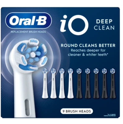 Cabezal de cepillo de dientes de repuesto Oral-B iO Deep Clean, 9 unidades Foto 1 de 3