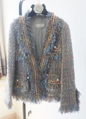 Made to order Custom tweed tassels blazer Jacket coat plus 1x-10x (SZ16-52)Y116 - Image 1 of 4