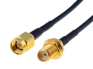 CS Premium 1M SMA BULKHEAD (Female) TO SMA (Male) RG58 Patch lead - Picture 1 of 1