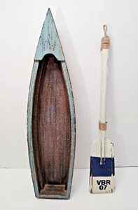 Canoe with Oar Paddle Home Decor Wall Piece Weathered Finish Hobby Lobby - Picture 1 of 5