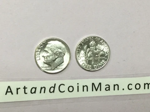 1949 SILVER BU ROOSEVELT DIME. NICE! KEY DATE Cover