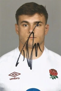 ENGLAND & SARACENS RUGBY UNION: THEO DAN SIGNED 6x4 PORTRAIT PHOTO+COA - Picture 1 of 1