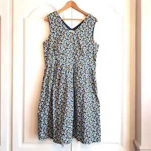 Seasalt - Size 16 Picnic Spot Lined Daisy Floral Summer Dress - Picture 1 of 6