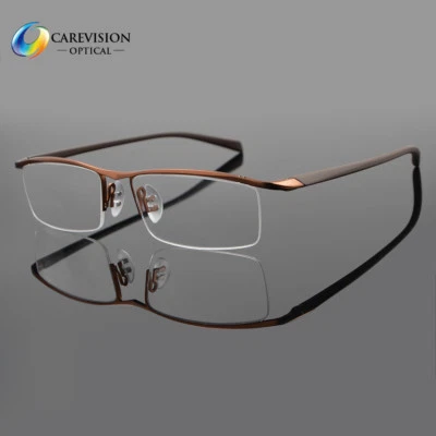 New Men's Half Rimless Titanium Reading Glasses Eyeglasses Reader +0.00 to +5.00 - Image 1 of 4