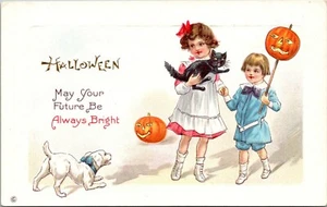 Postal de Halloween Que tu futuro sea siempre brillante en relieve - Imagen 1 de 2